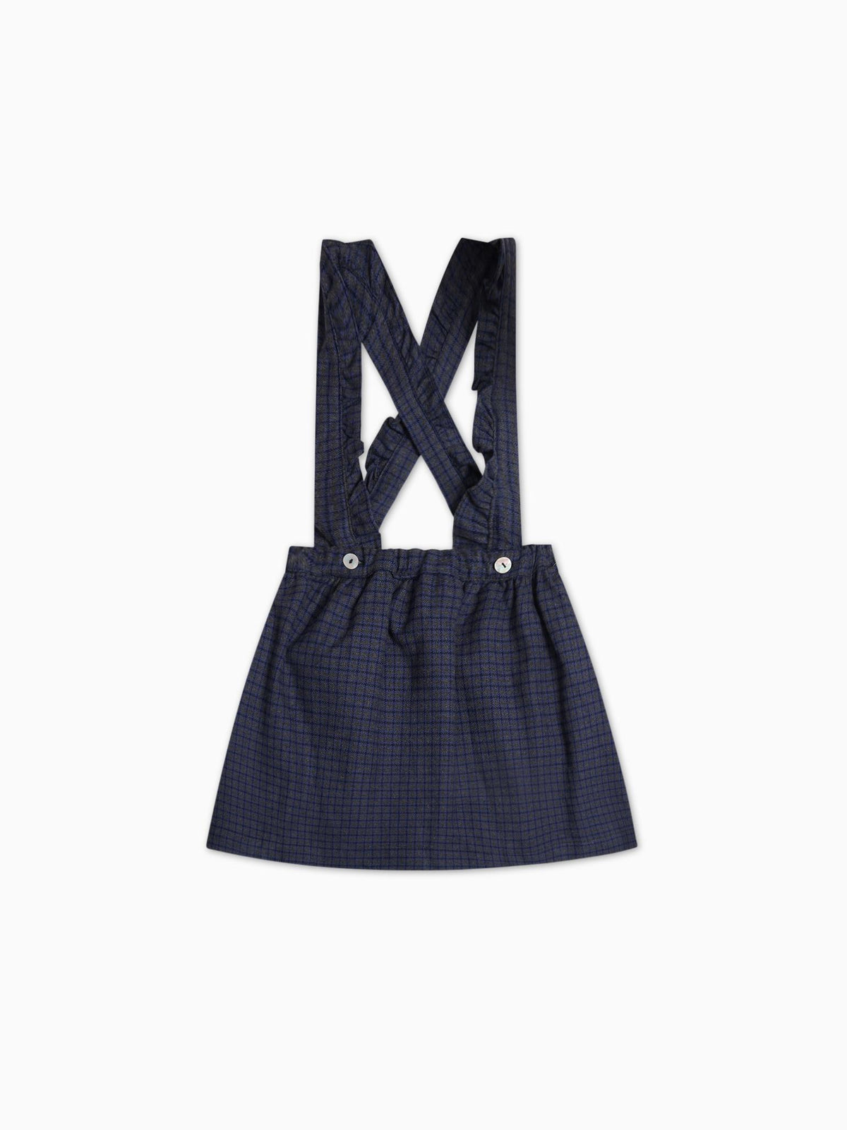 Blue Check Agata Girl Pinafore Skirt