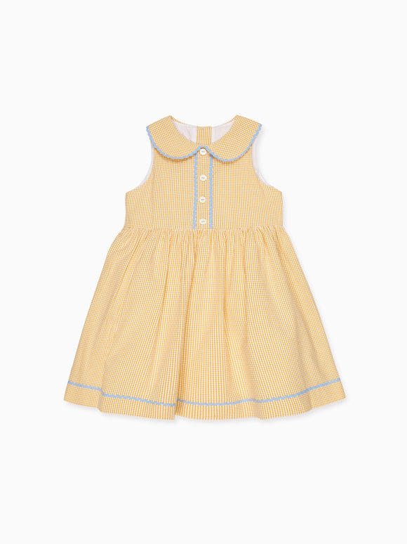 Yellow Gingham Aimee Girl Dress