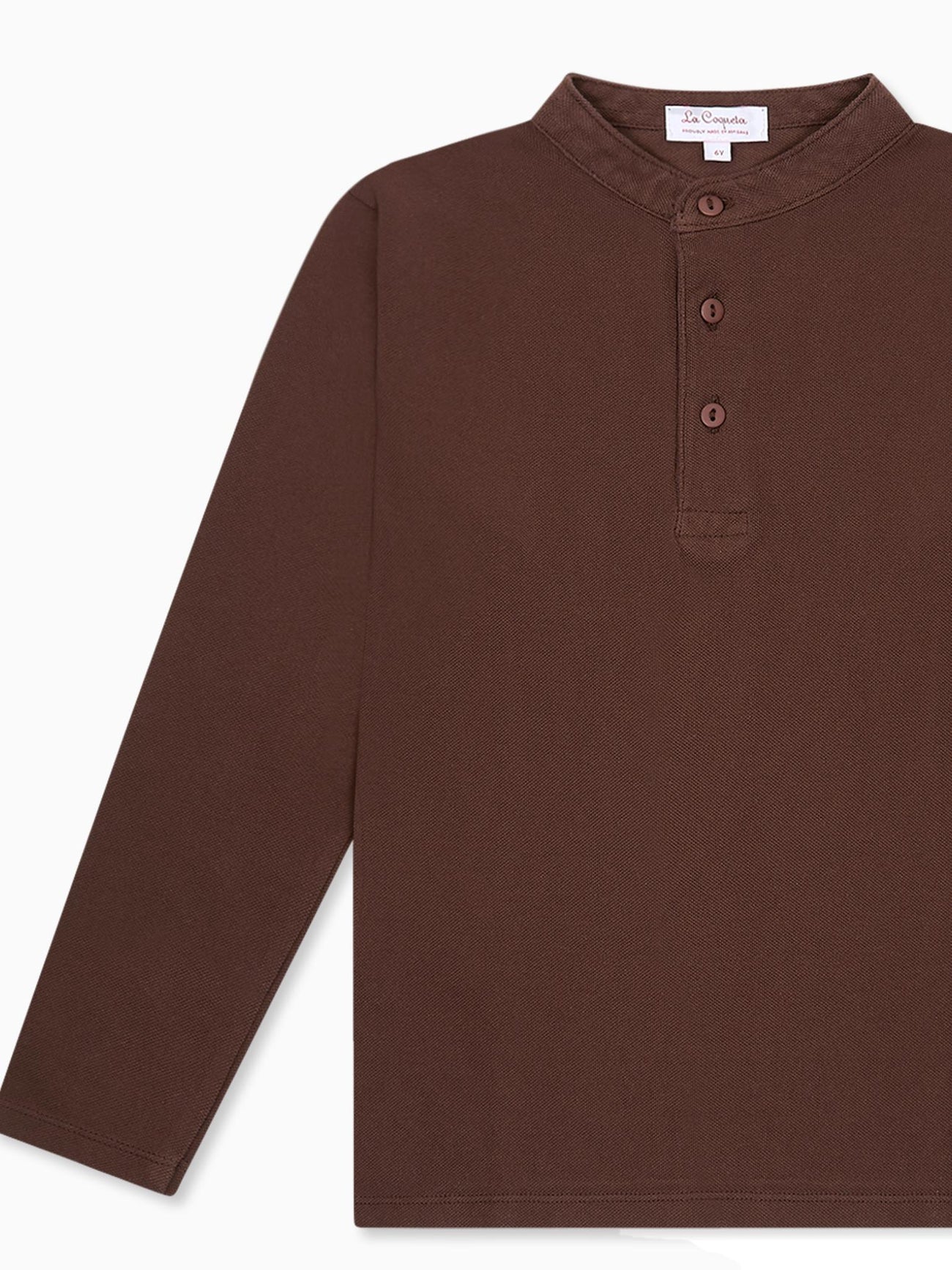 Chocolate Alcomo Long Sleeve Boy Polo Shirt