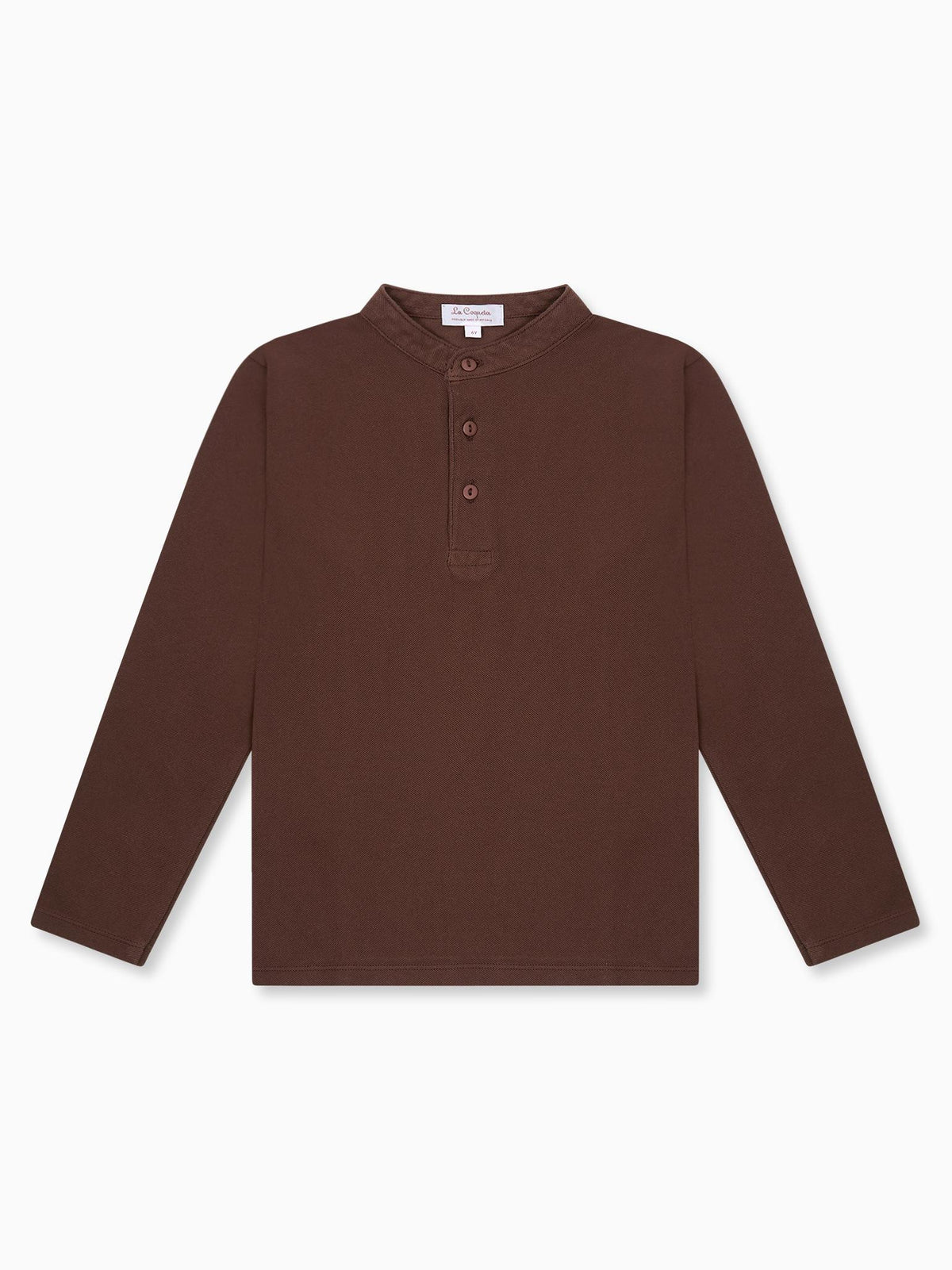 Chocolate Alcomo Long Sleeve Boy Polo Shirt