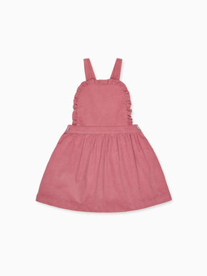 Dark Pink Alexa Corduroy Girl Pinafore Skirt