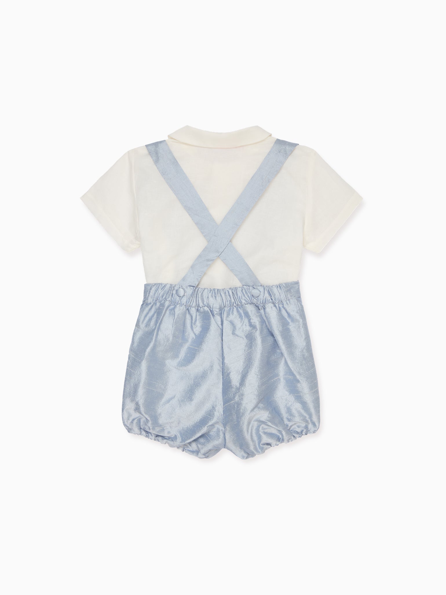 Light Blue Aliso Ceremony Silk Baby Boy Set