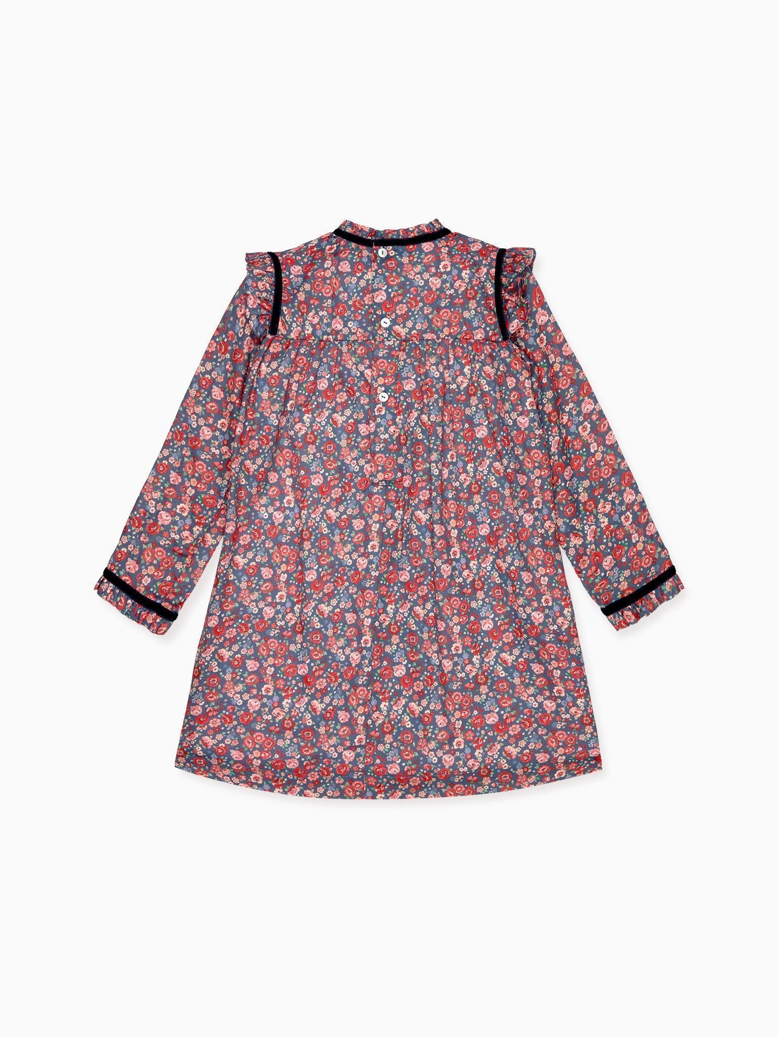 Navy Floral Alita Girl Empire Dress