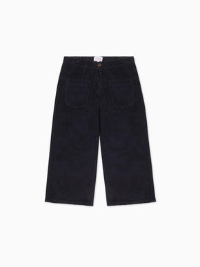 Navy Alma Corduroy Girl Trousers