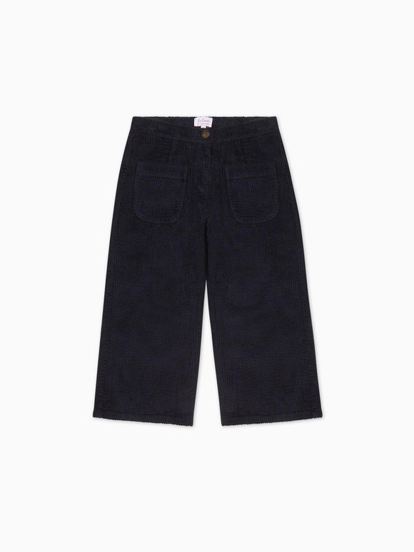 Navy Alma Corduroy Girl Trousers