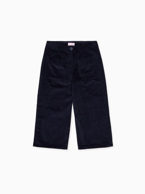 Navy Alma Corduroy Girl Trousers