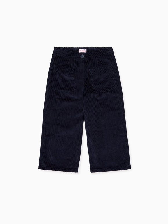 Navy Alma Corduroy Girl Trousers