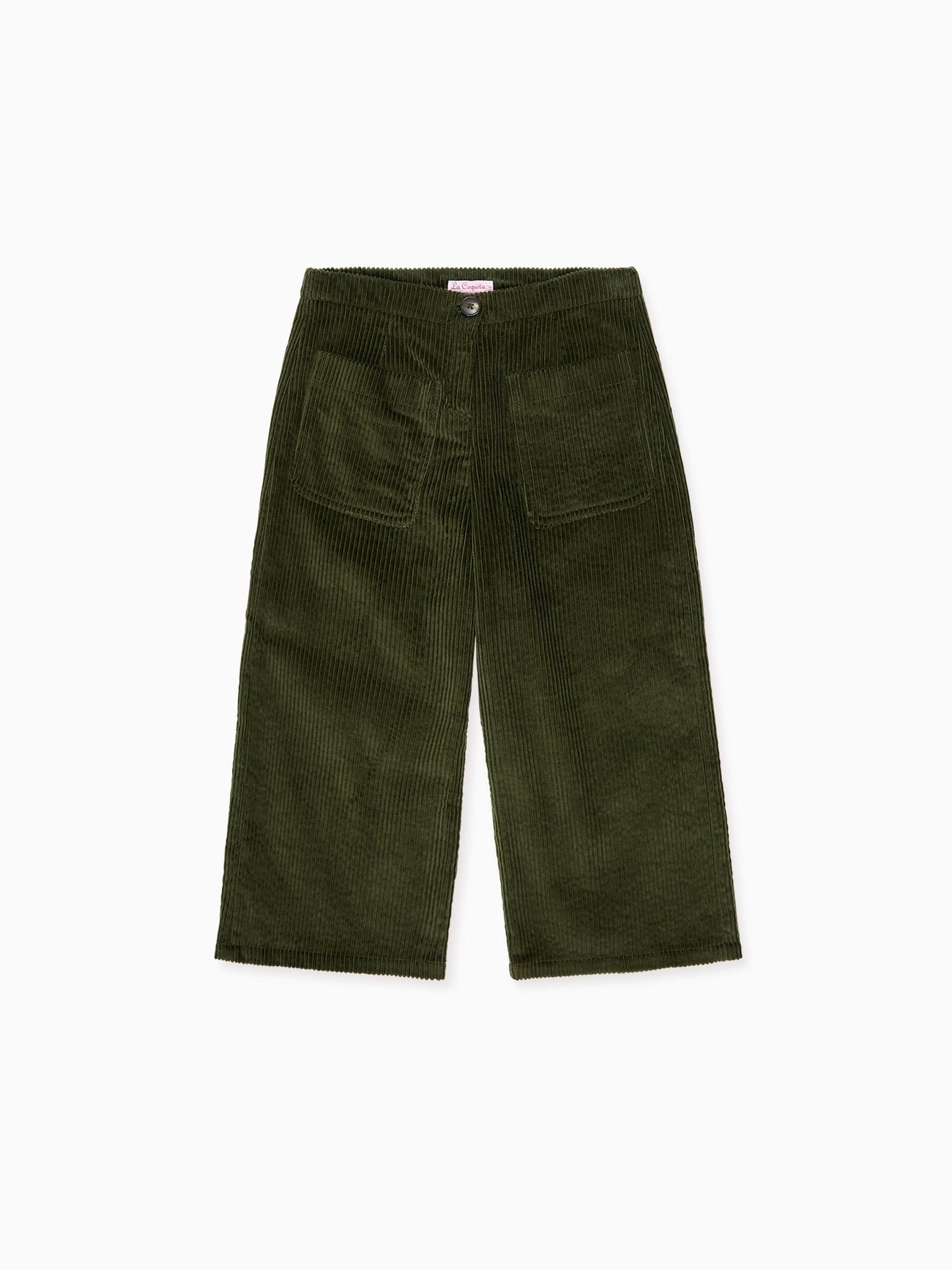 Olive Green Alma Corduroy Girl Trousers