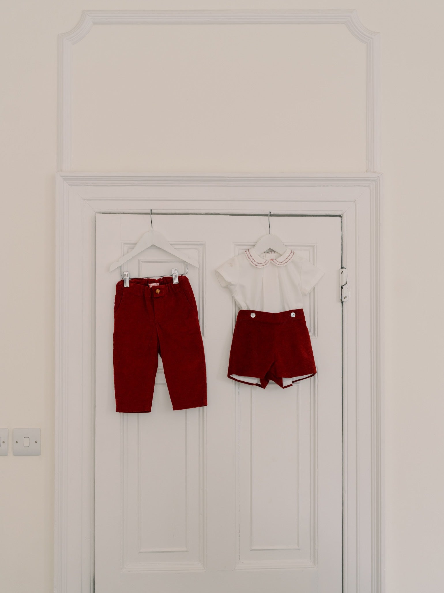 Burgundy Benito Corduroy Baby Trousers
