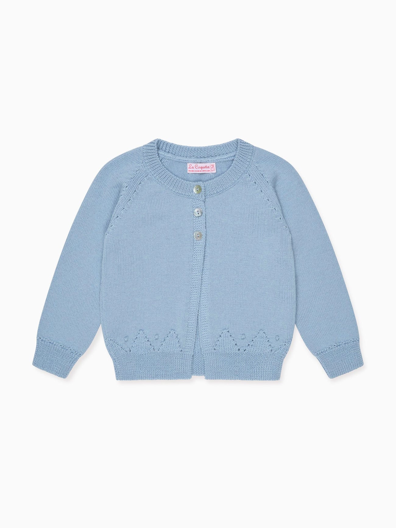 Dusty Blue Alvira Merino Baby Cardigan