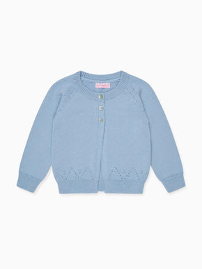 Dusty Blue Alvira Merino Baby Cardigan