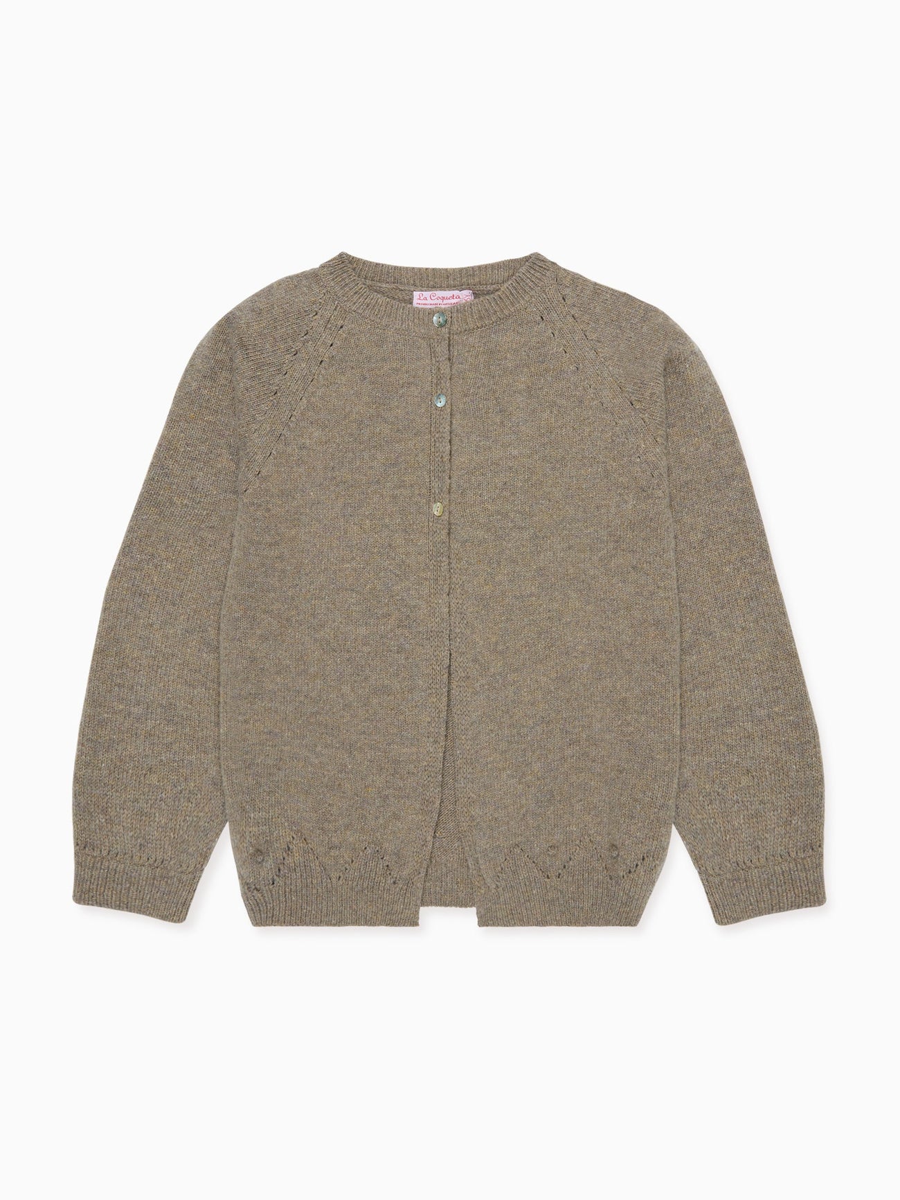 Taupe Alvira Merino Girl Cardigan