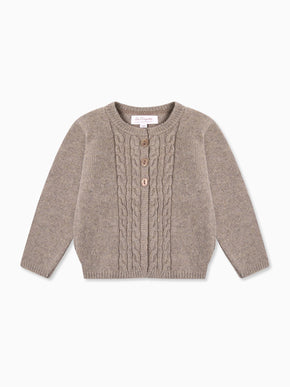 Taupe Anastasia Merino Baby Cardigan
