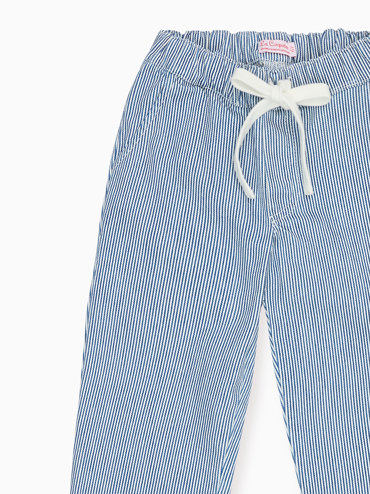 Blue Stripe Andreas Boy Cotton Trousers