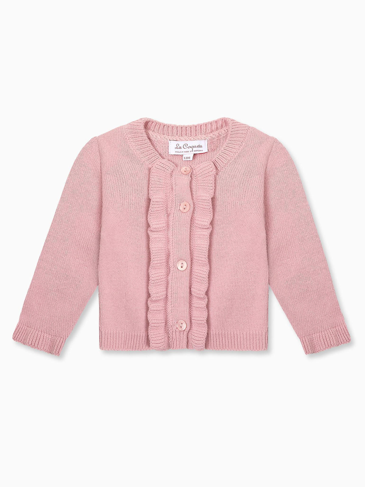 Dusty Pink Angela Merino Baby Girl Cardigan