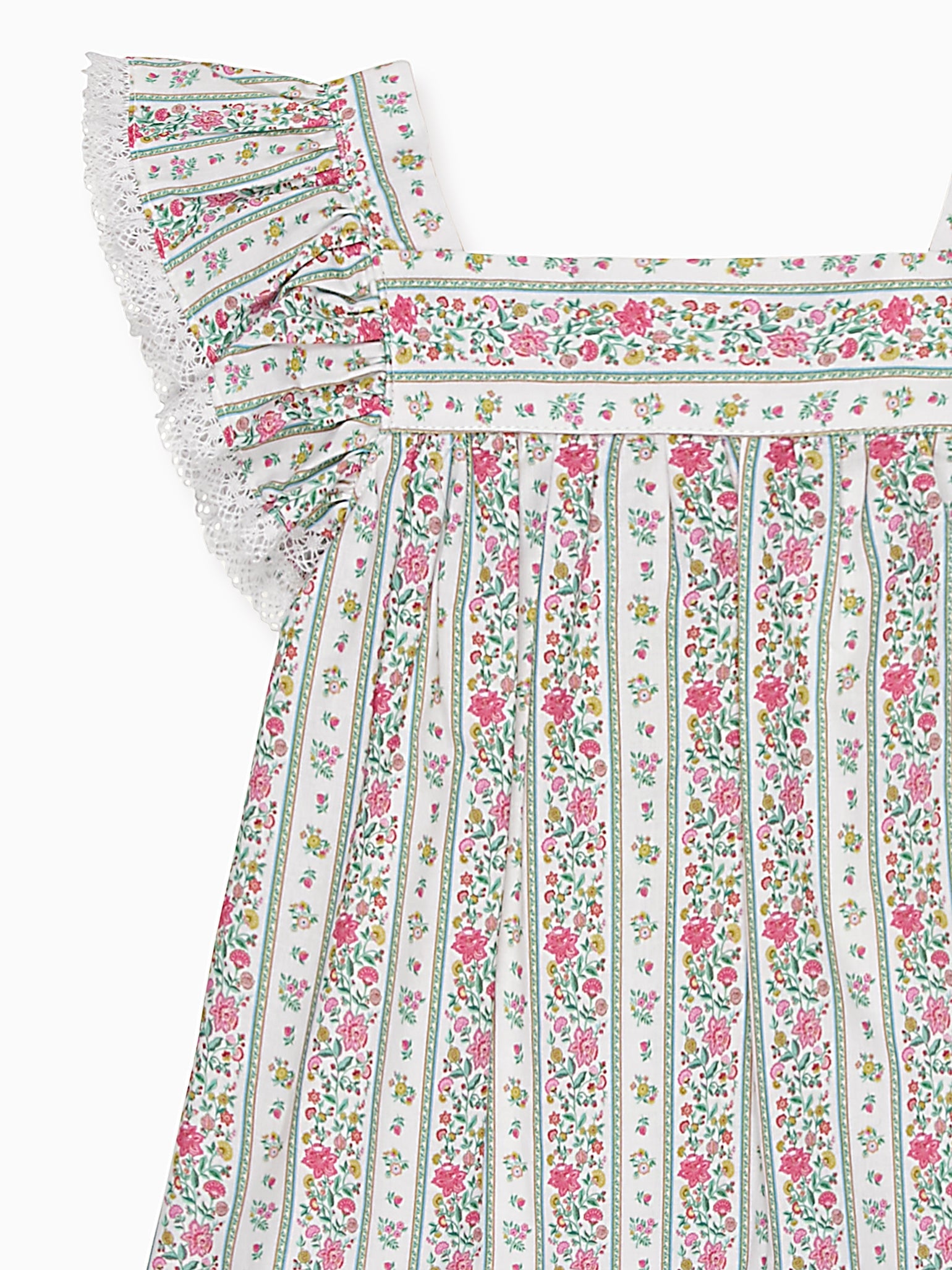 Fuchsia Pink Floral Stripe Anika Baby Girl Shirt