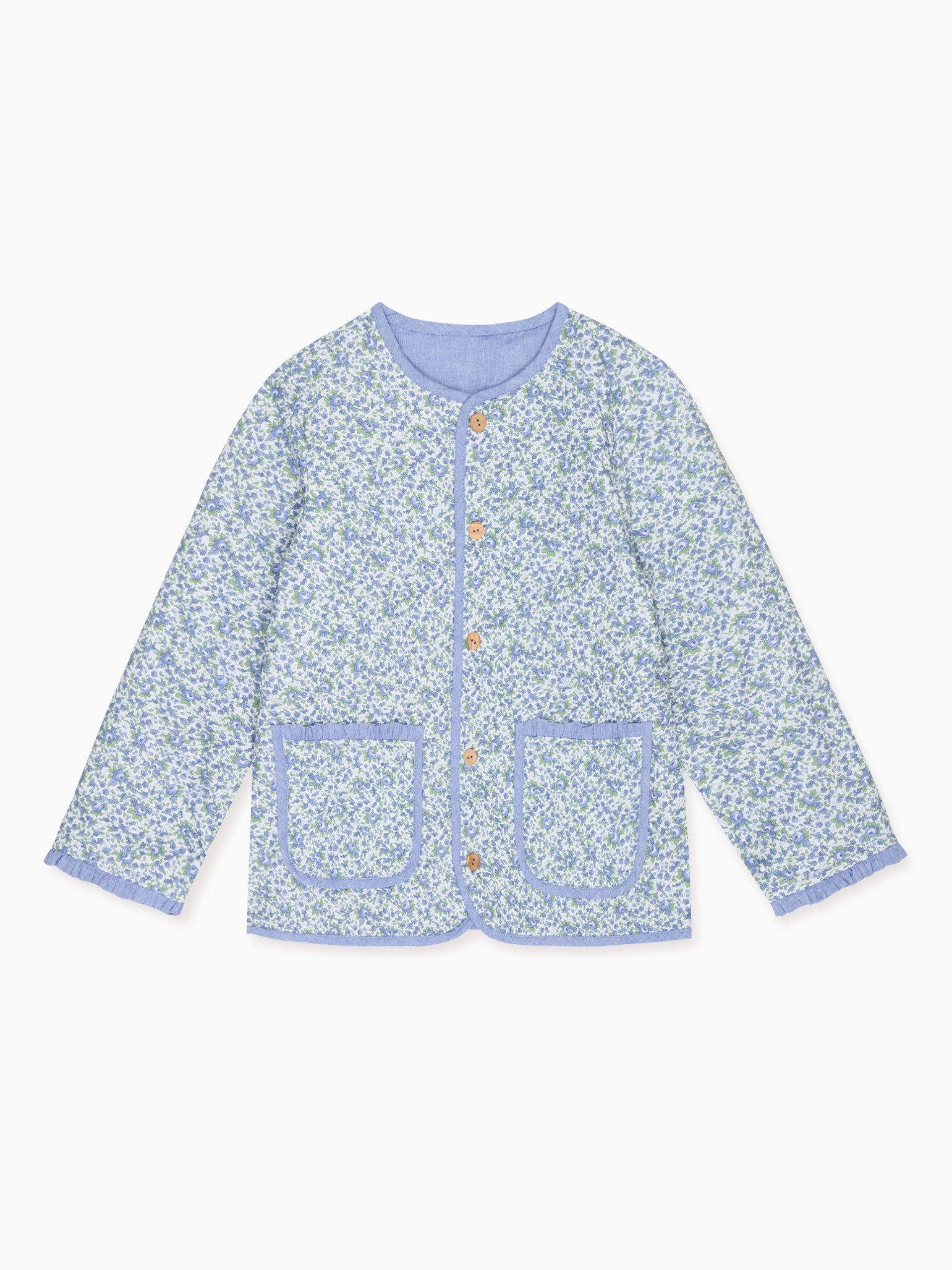 Blue Floral Reversible Anneliese Girl Jacket