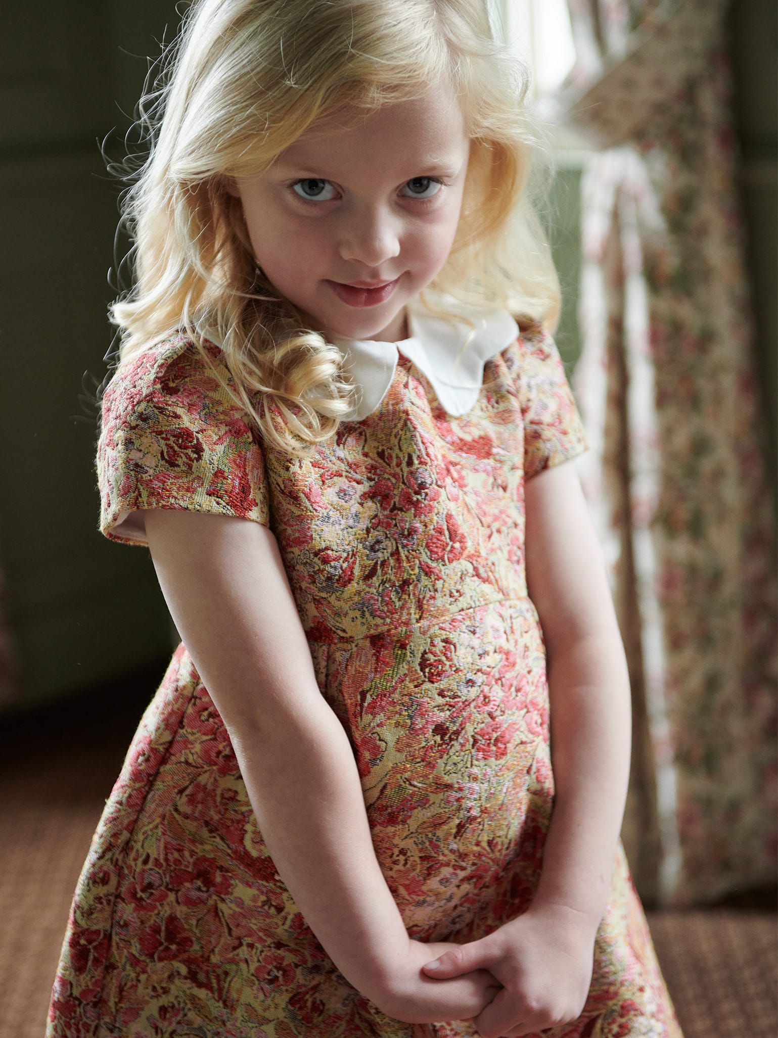 Green Floral Arabella Girl Dress
