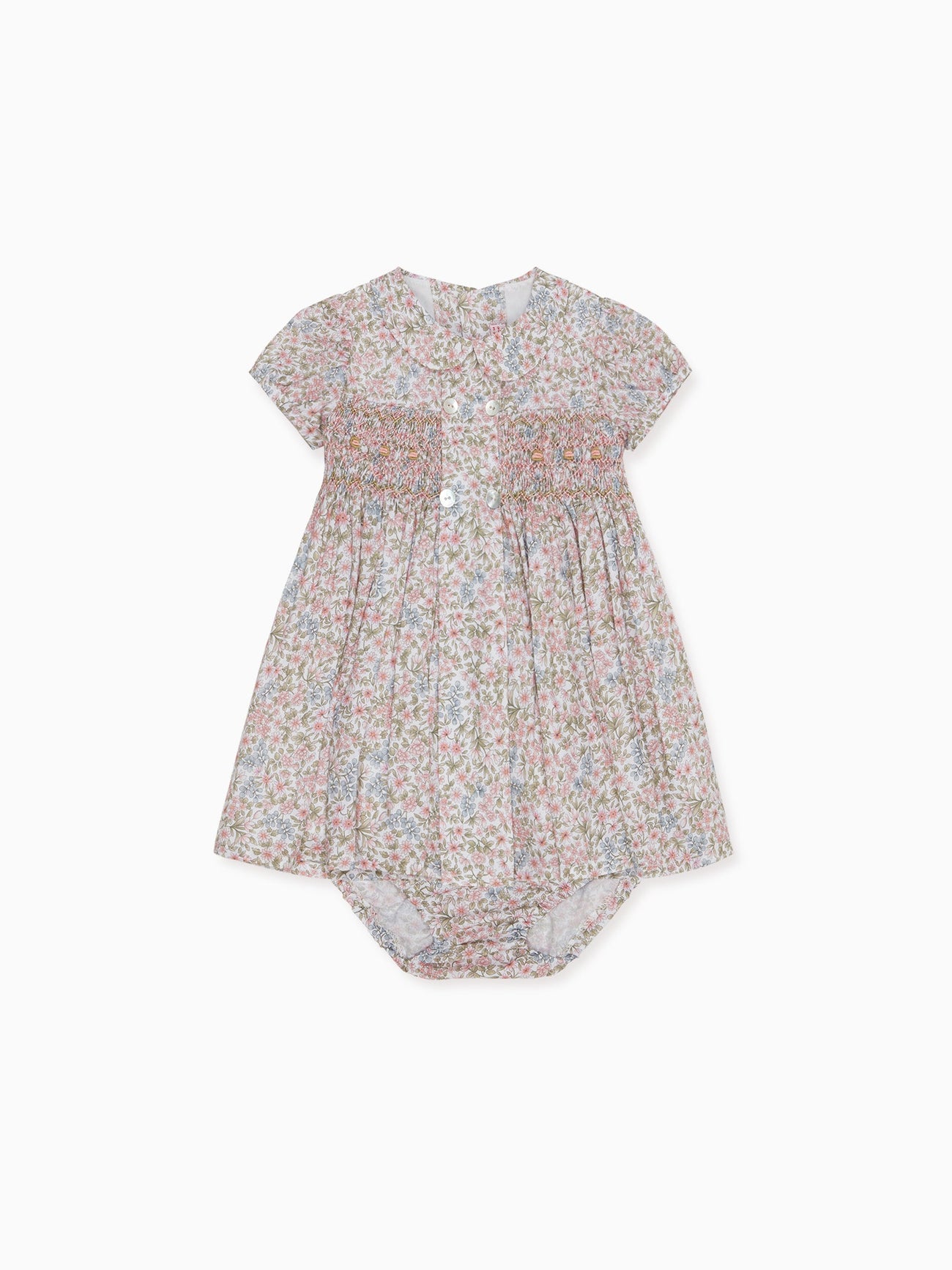 Pink Floral Arcadia Baby Girl Hand Smock Set