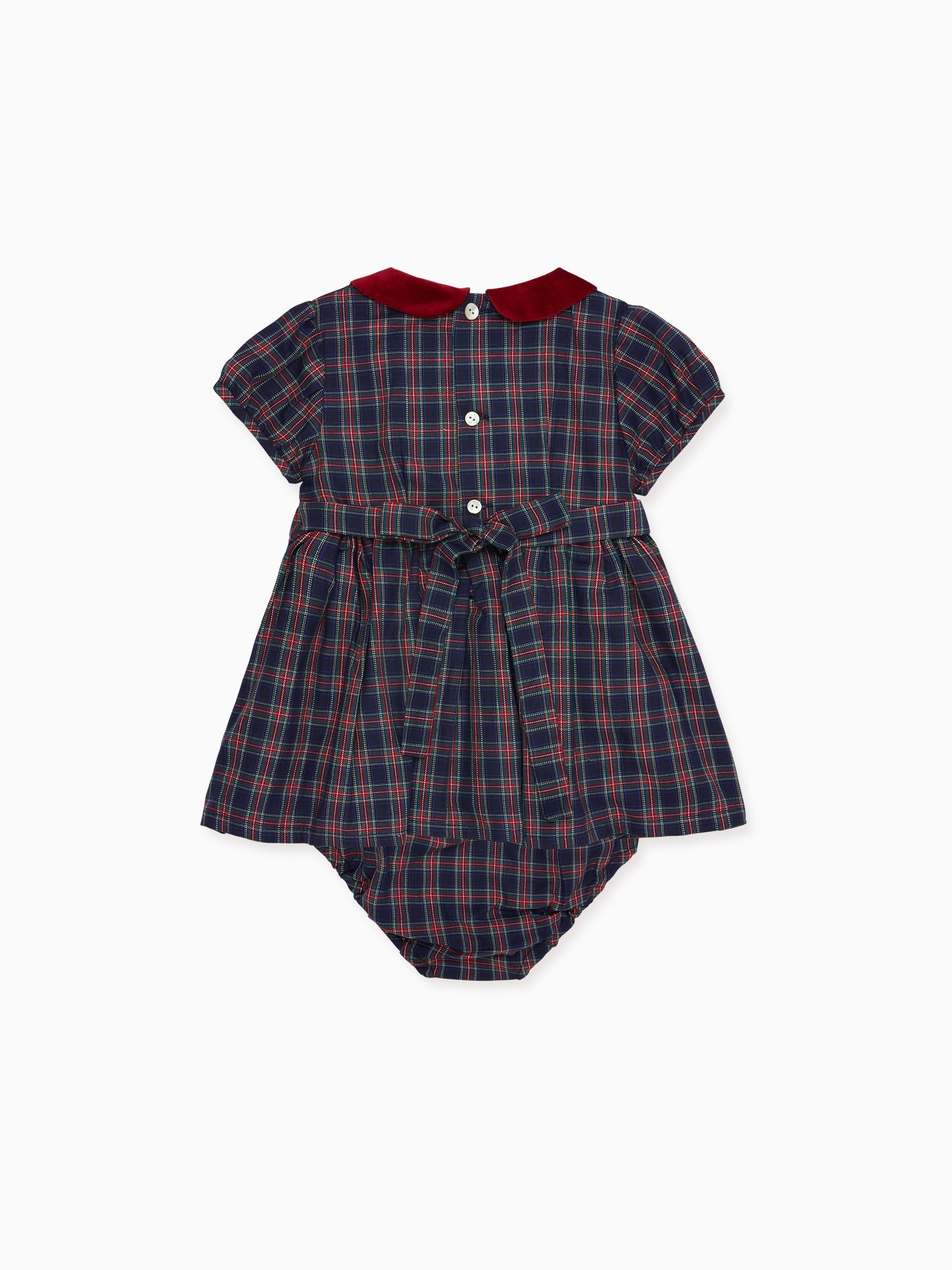 Navy Tartan Arcadia Baby Girl Smock Set