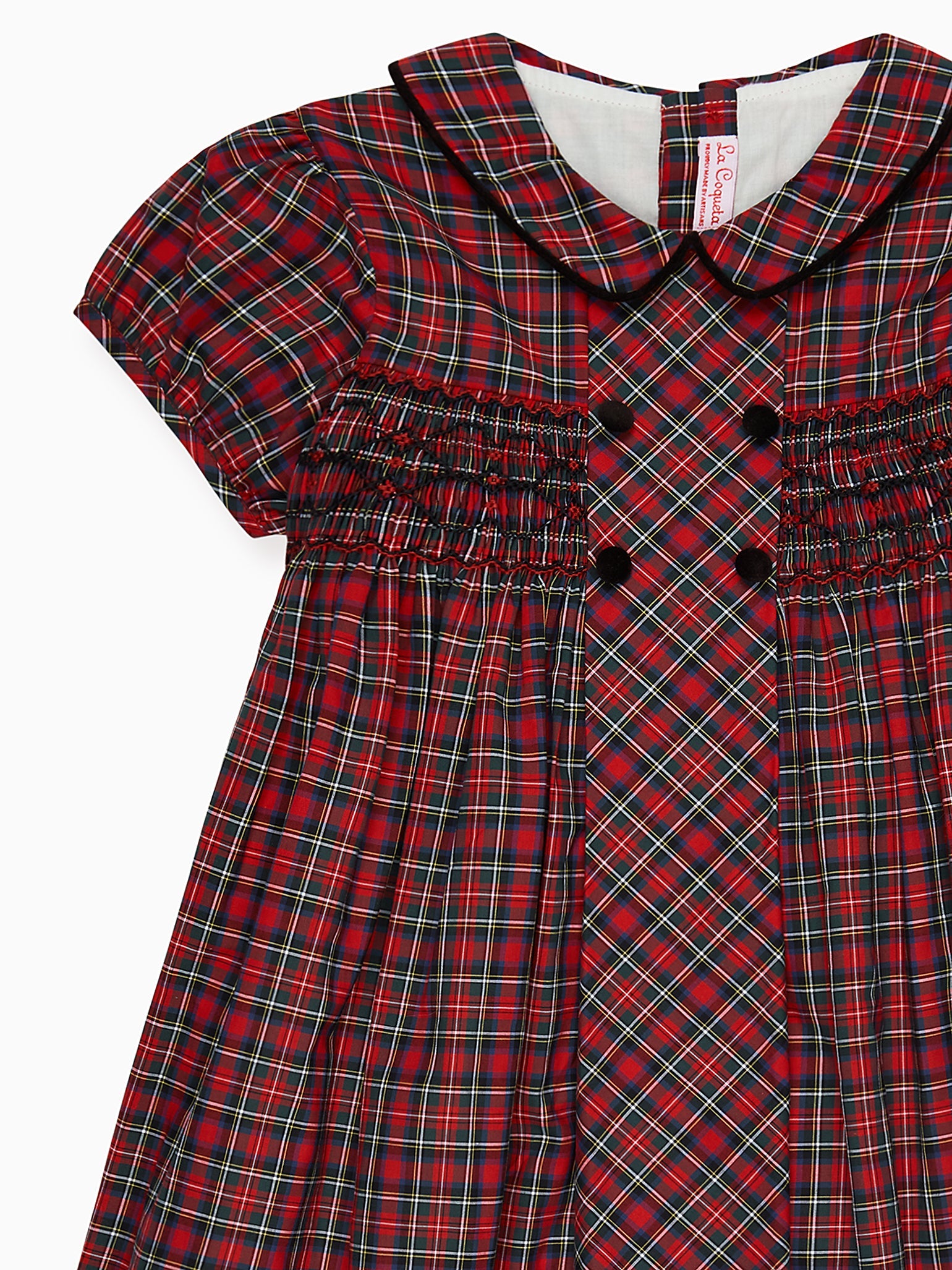 Red Tartan Arcadia Girl Hand-Smocked Dress