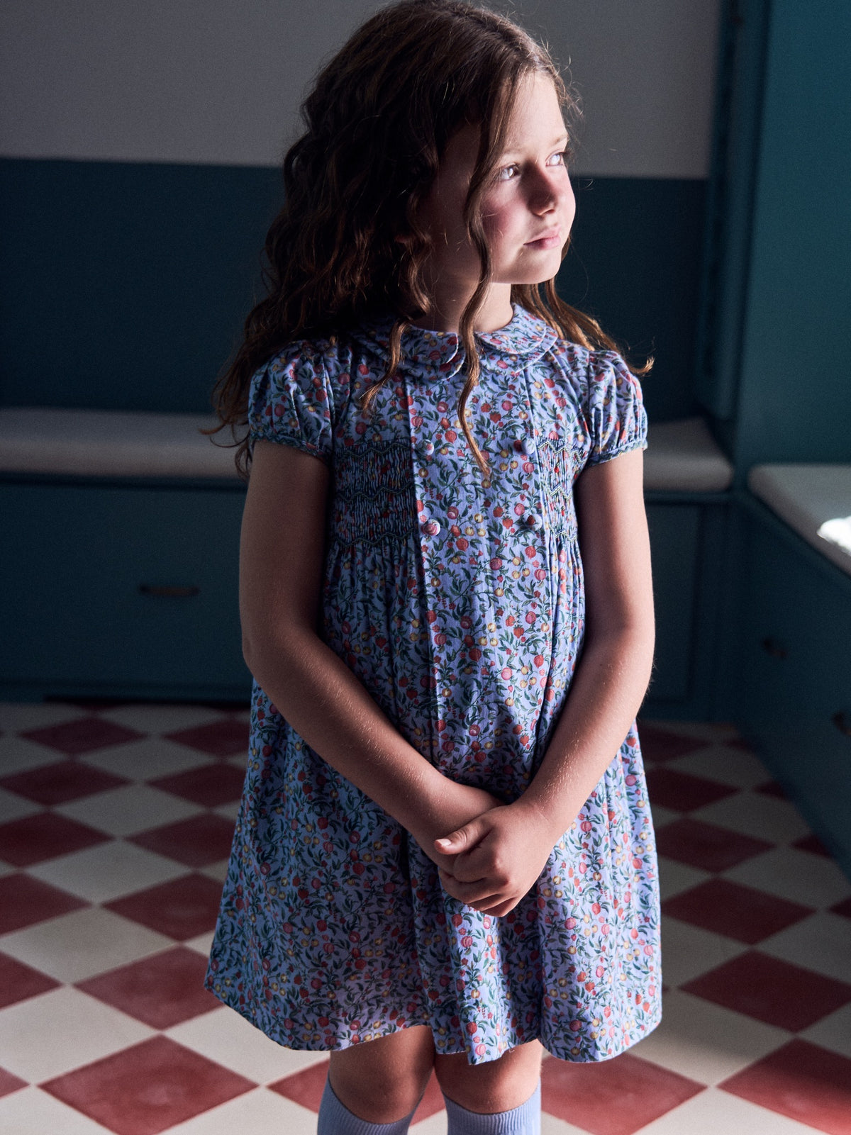 Blue Pomegranate Arcadia Girl Hand-Smocked Dress