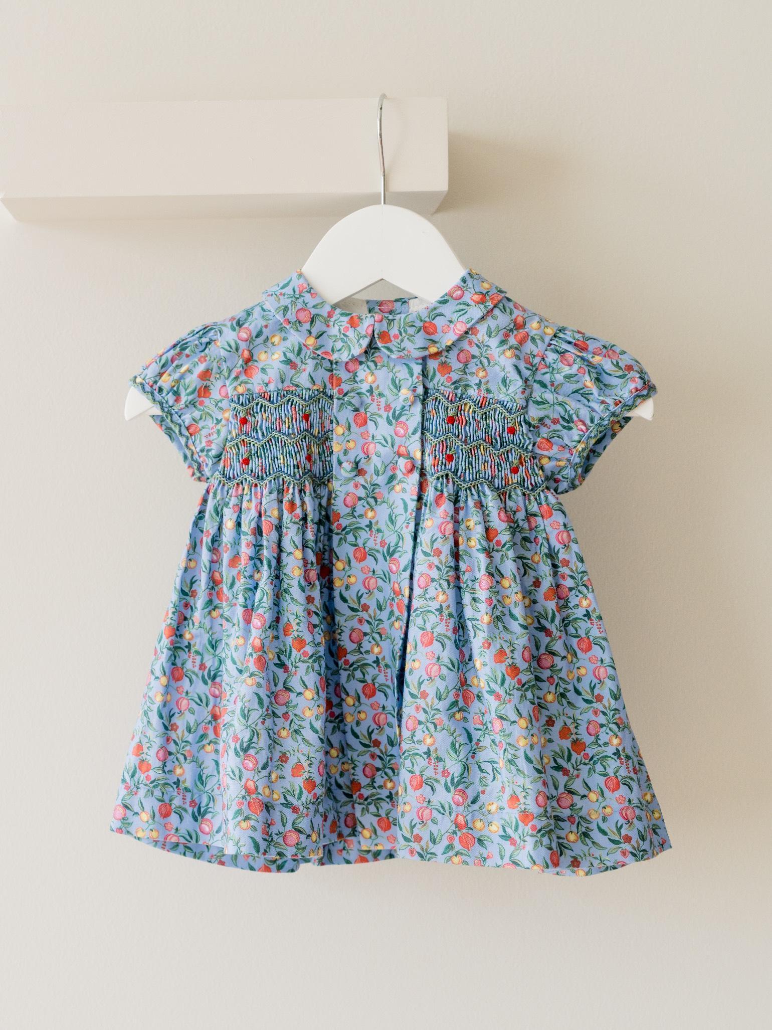 Blue Pomegranate Arcadia Baby Girl Hand-Smocked Set
