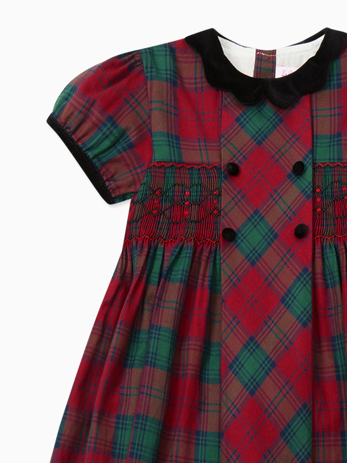 Green Tartan Arcadia Girl Hand-Smocked Dress