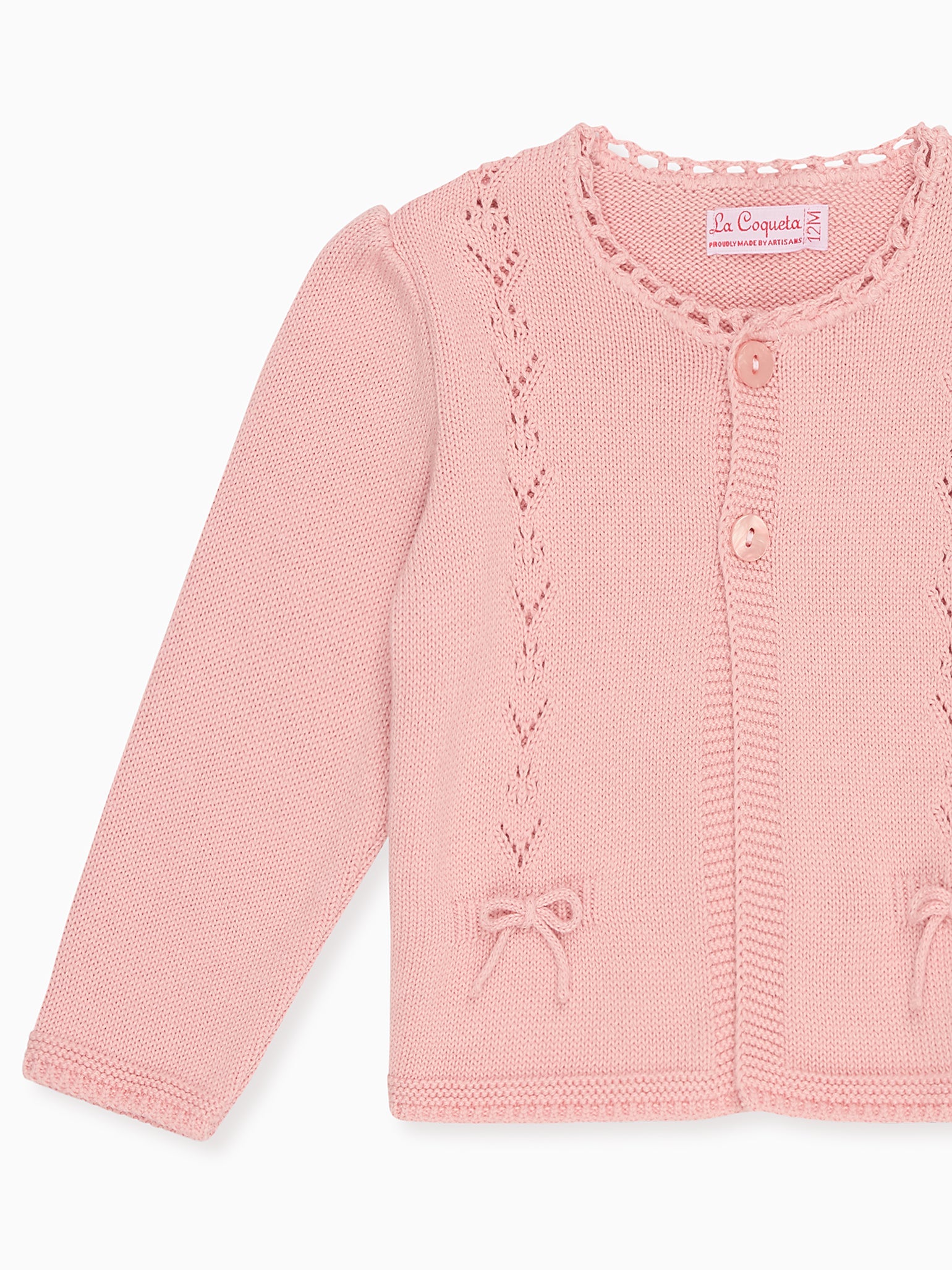 Dusty Pink Arcona Cotton Baby Cardigan