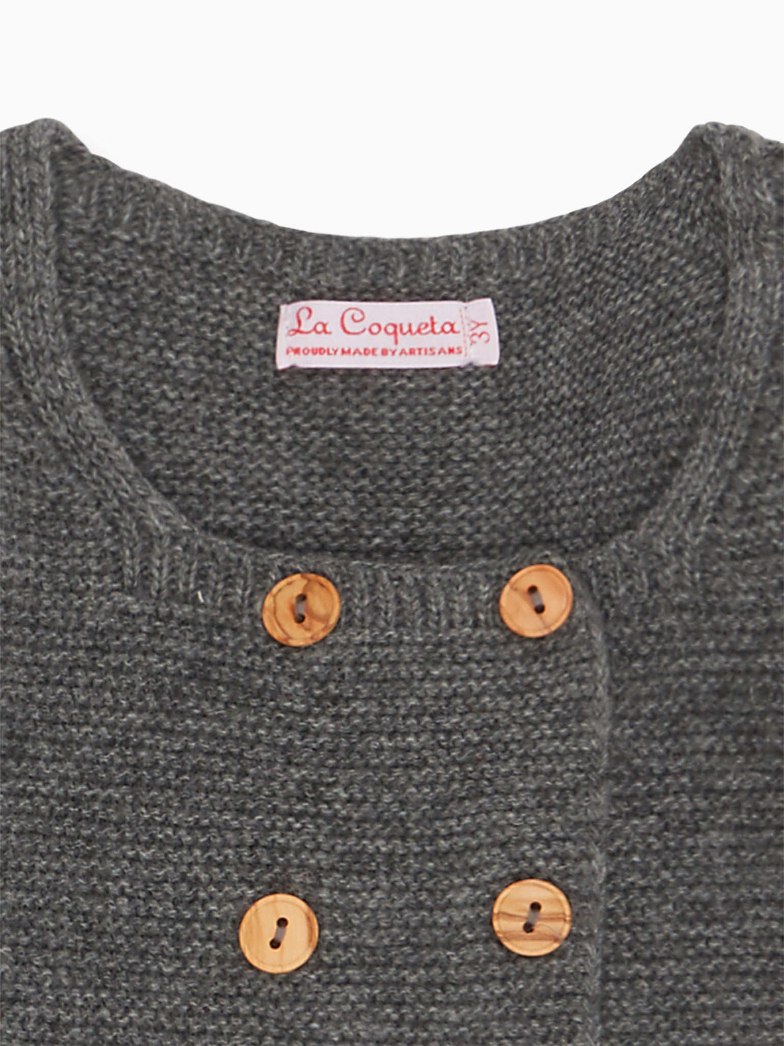 Grey Melange Arias Merino Baby Cardigan