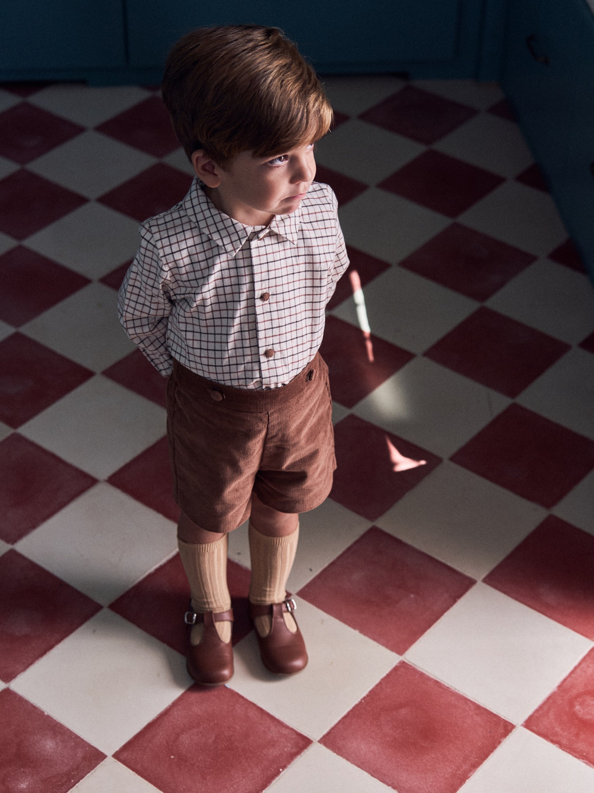 Caramel Check Arlo Baby Boy Set