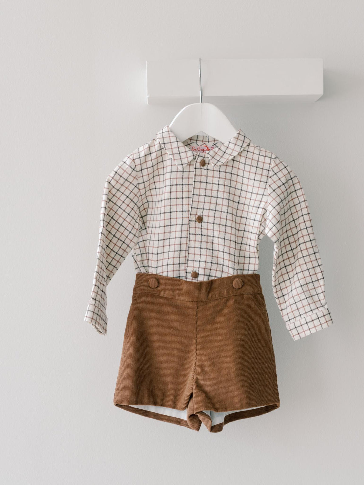Caramel Check Arlo Baby Boy Set