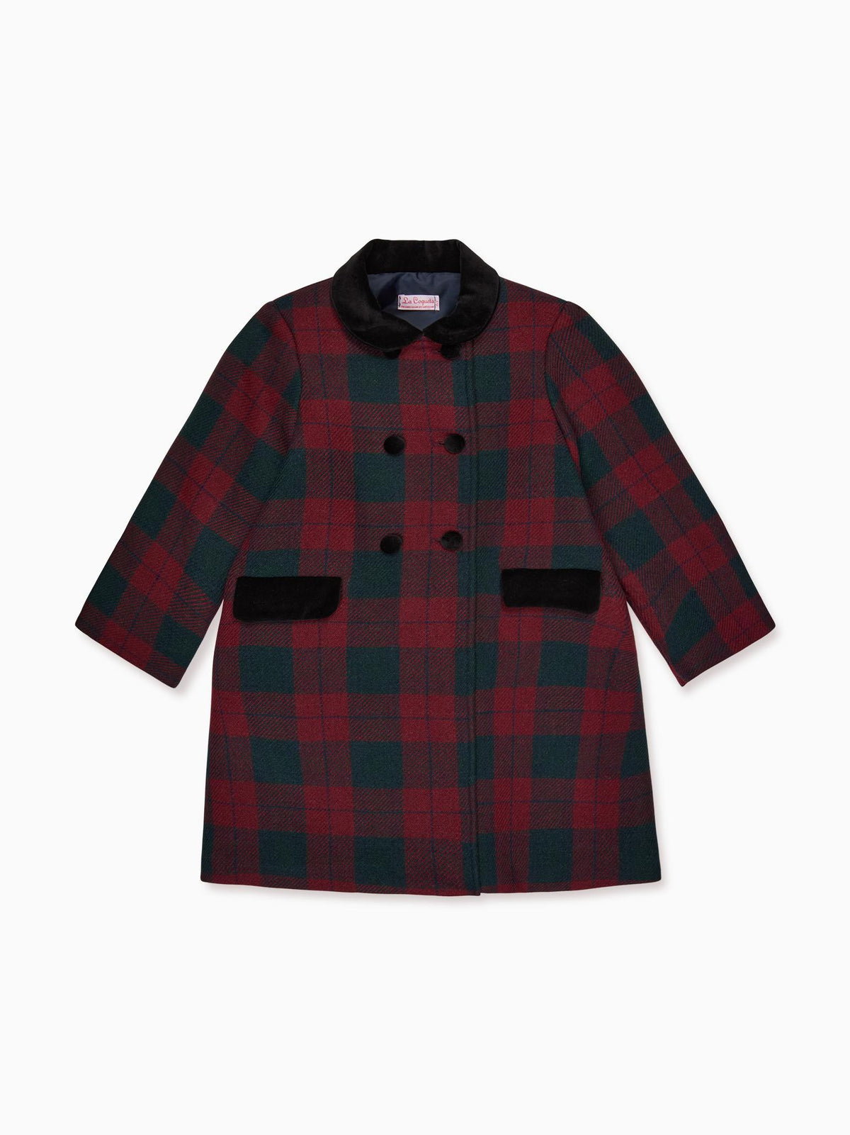 Burgundy Check Arrieta Girl Coat