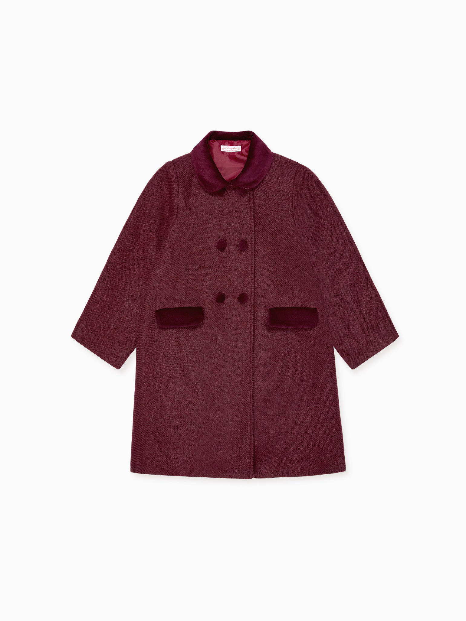 Burgundy Arrieta Girl Coat La Coqueta Kids
