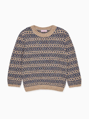 Oatmeal Austen Merino Fair Isle Kids Jumper