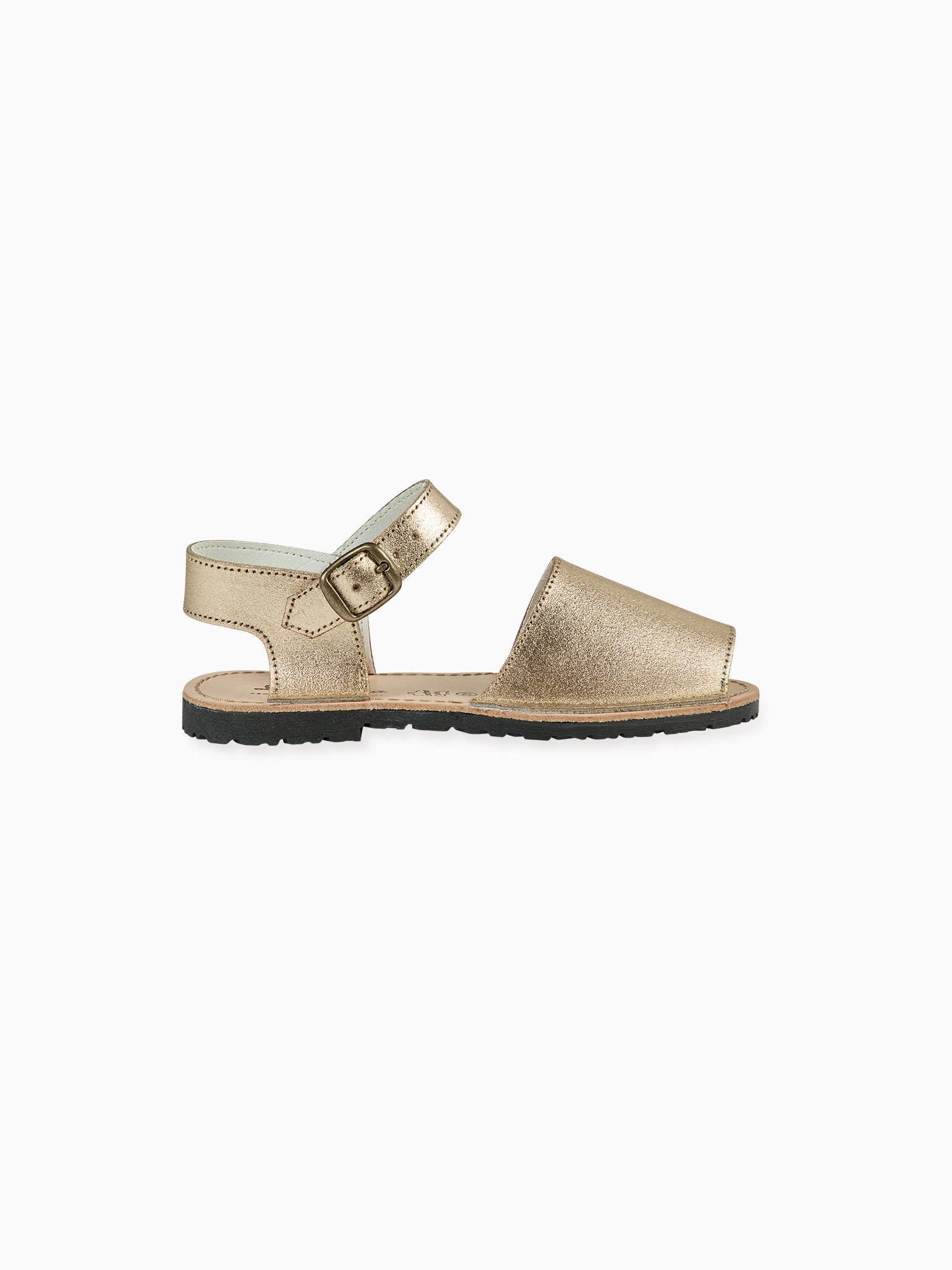 Gold Avarca Leather Kids Sandals