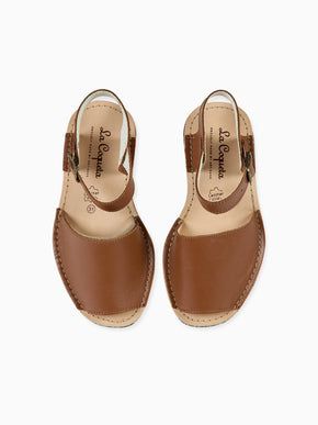 Tan Avarca Leather Kids Sandals