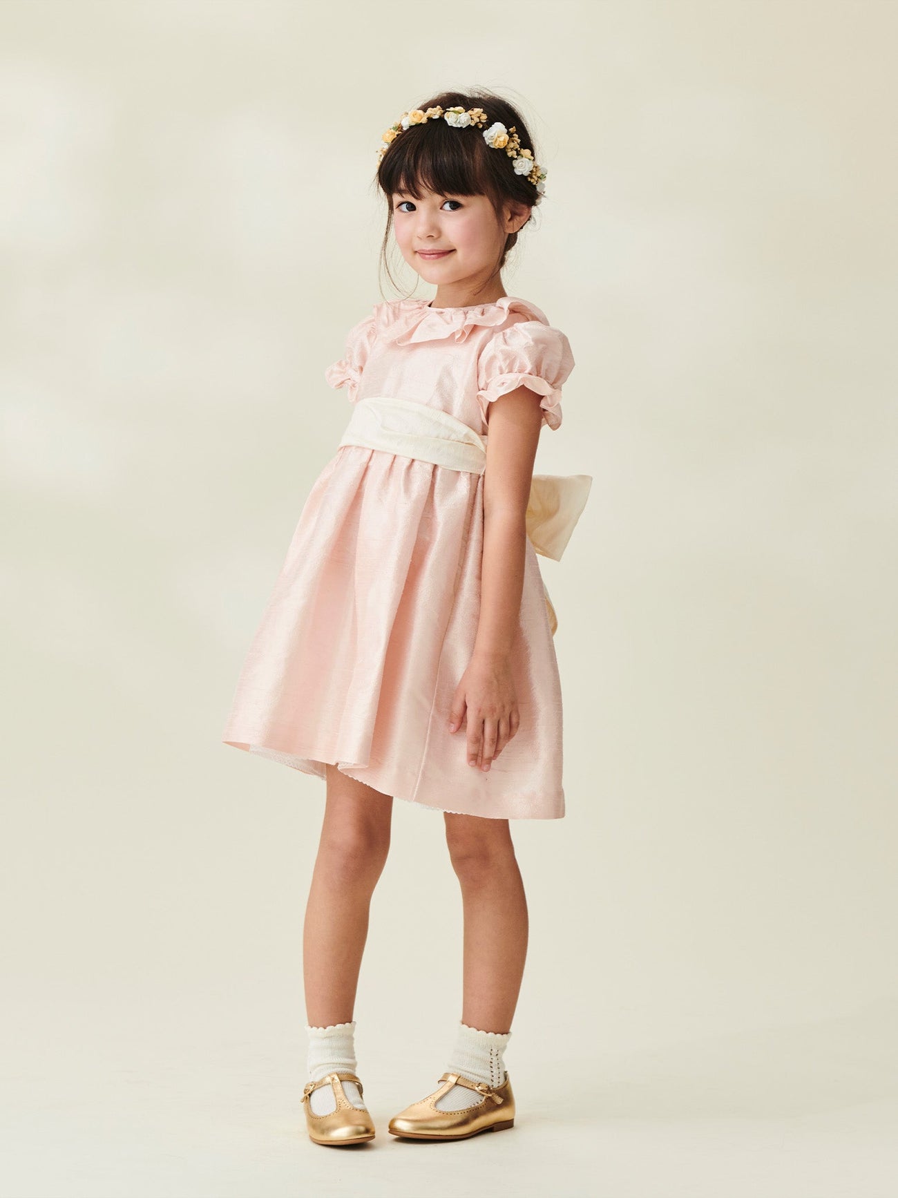 Dusty Pink Azalea Ceremony Girl Silk Dress