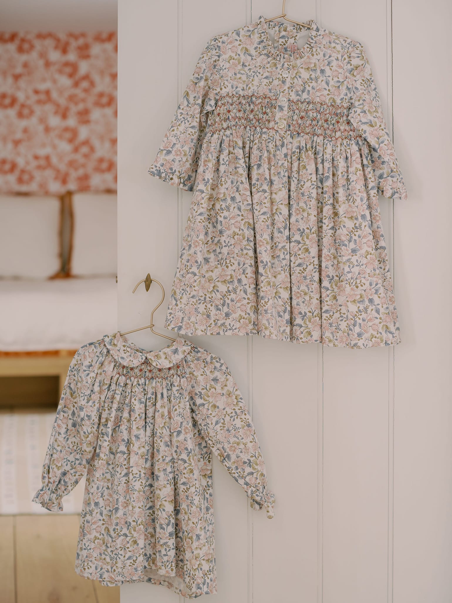 Pink Floral Palma Baby Girl Smock Set
