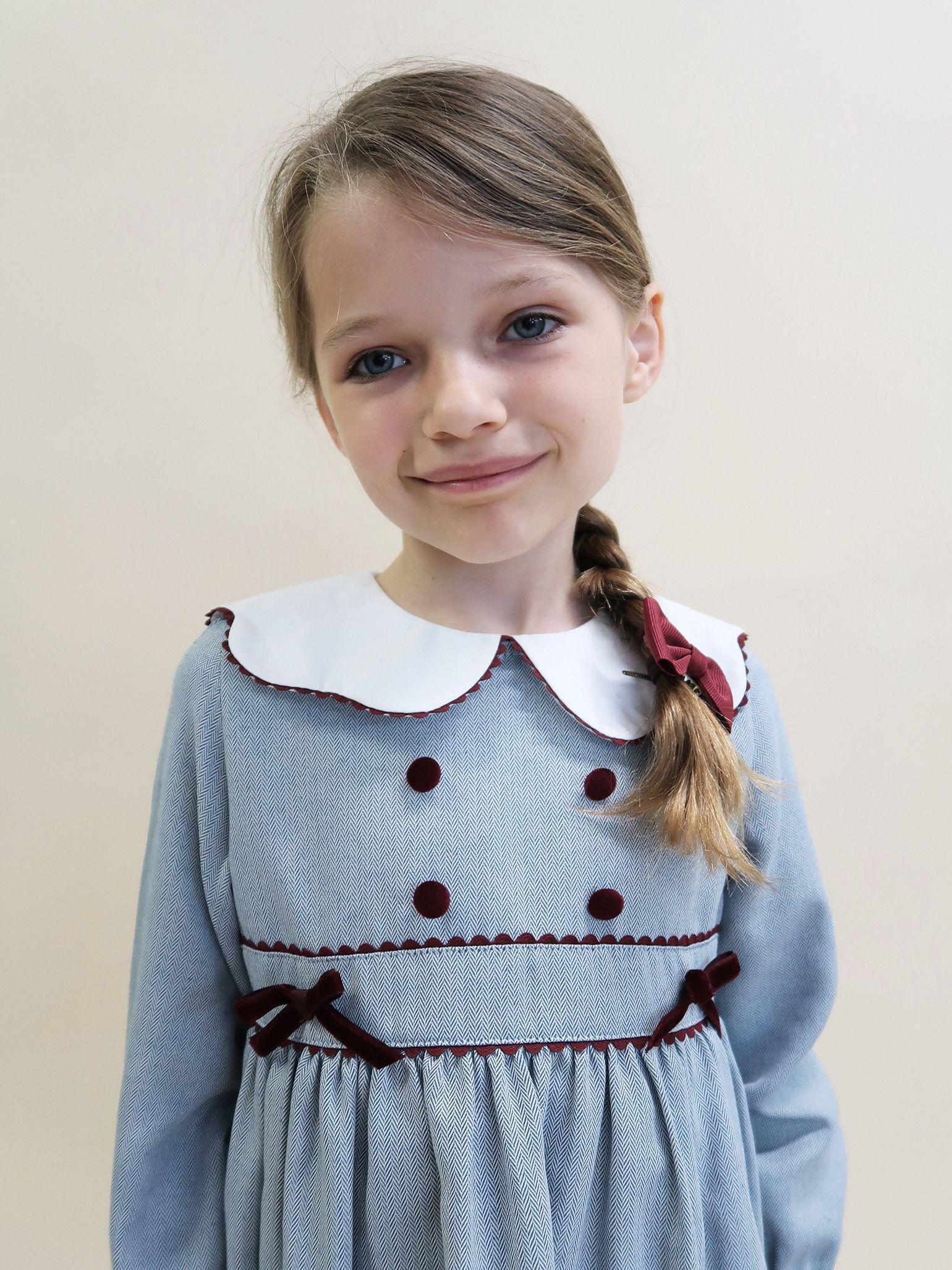 Dusty Blue Rosalie Girl Empire Dress