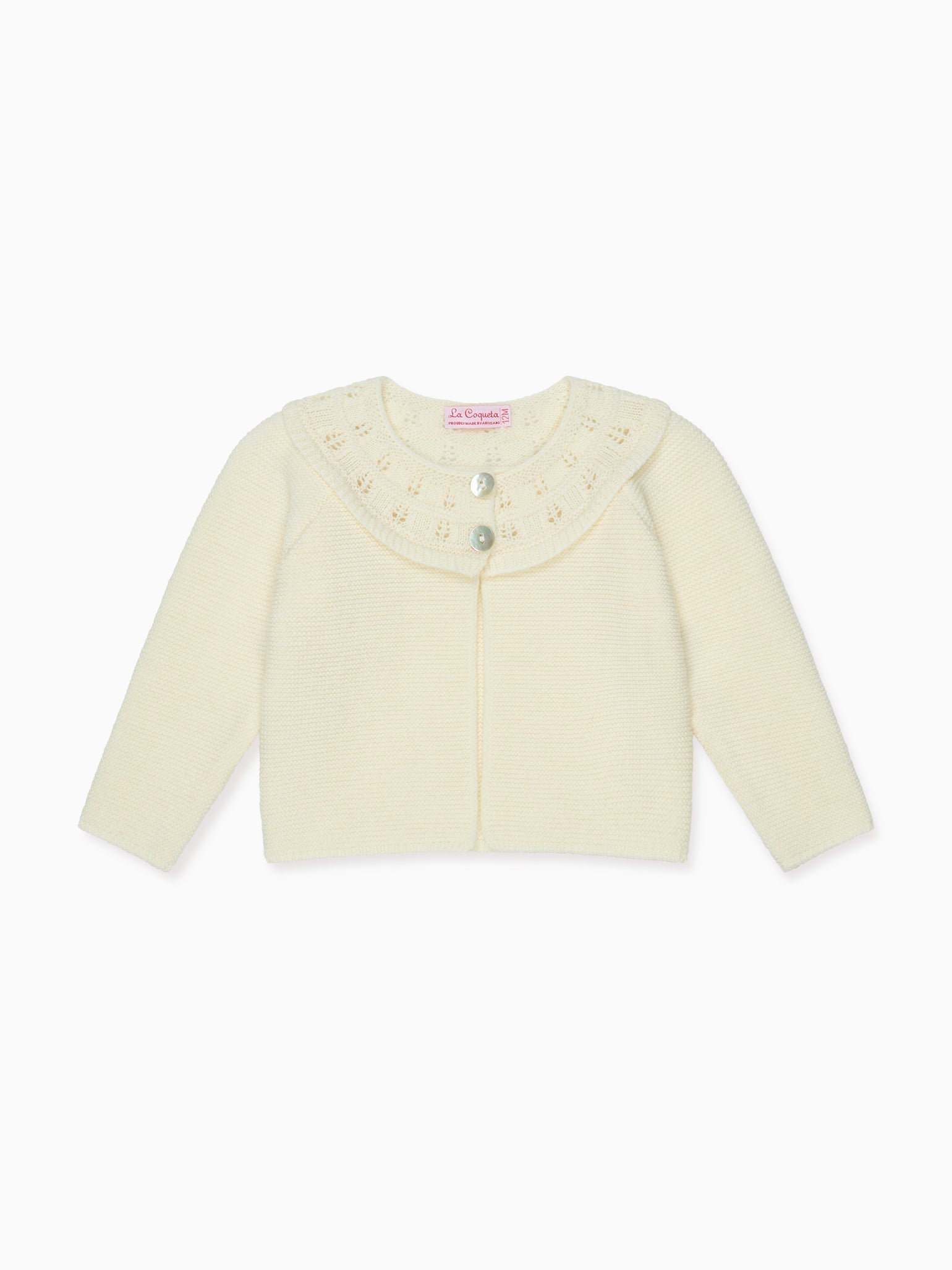 Ivory Baena Merino Baby Cardigan