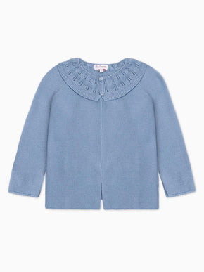 Dusty Blue Baena Merino Girl Cardigan