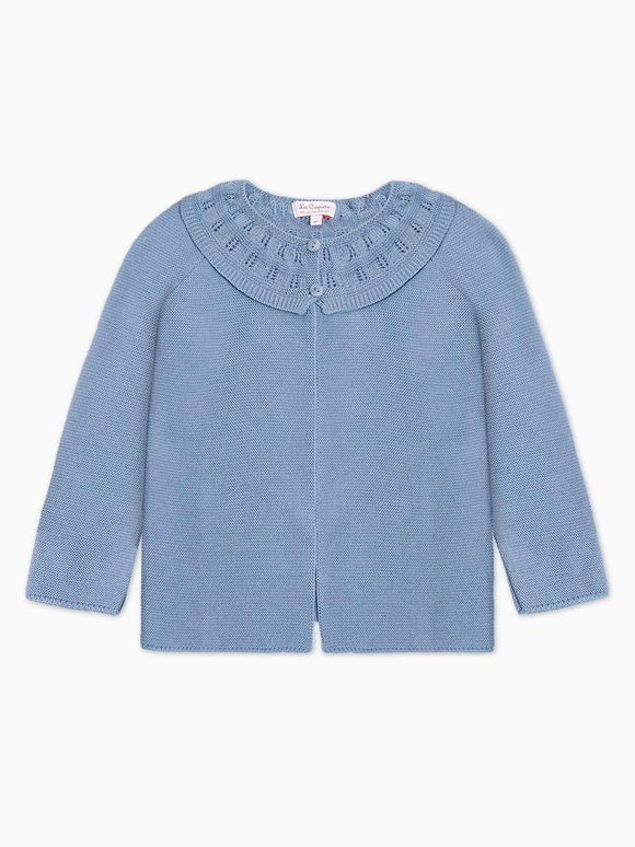 Dusty Blue Baena Merino Girl Cardigan