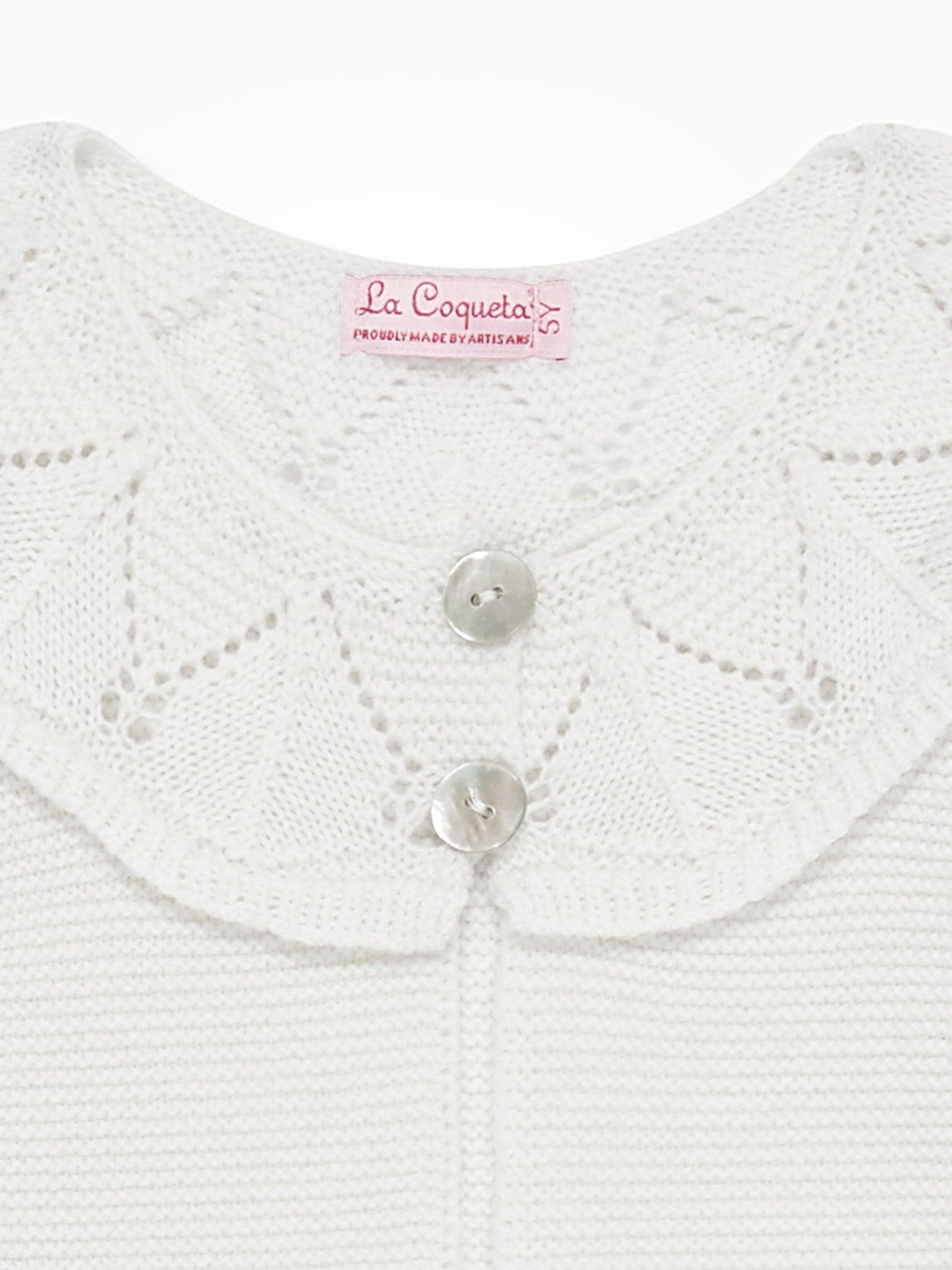 Ivory Baena Merino Girl Cardigan