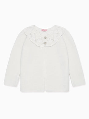 Ivory Baena Merino Girl Cardigan