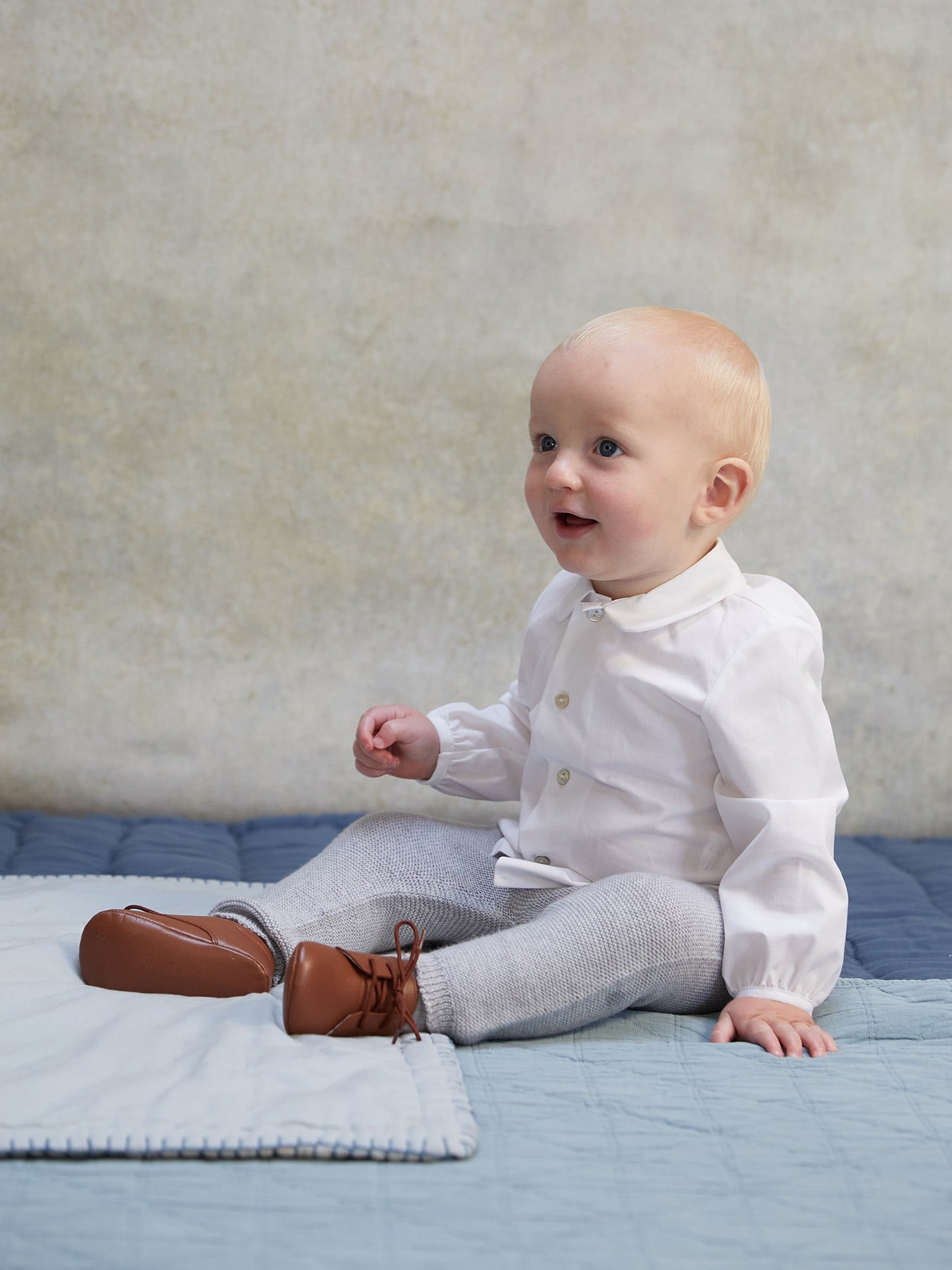 Dark Tan Leather Baby Booties