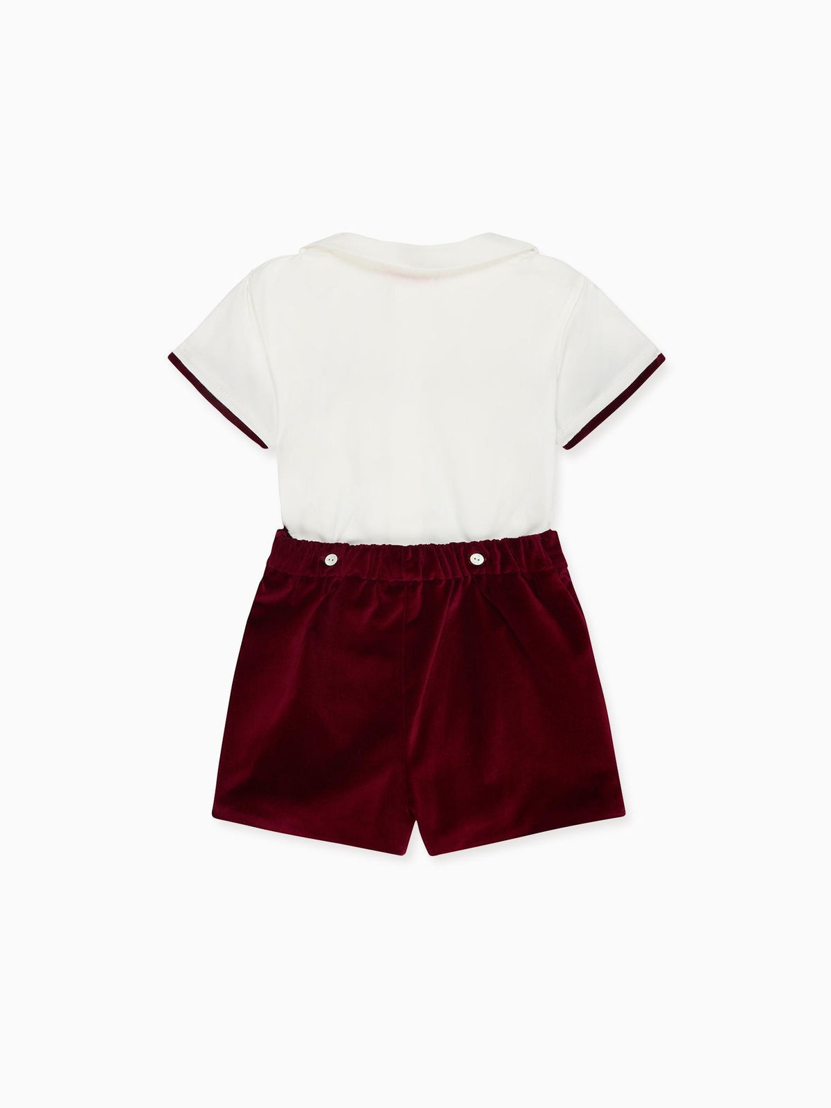 Burgundy Bautista Baby Boy Hand-Smocked Set
