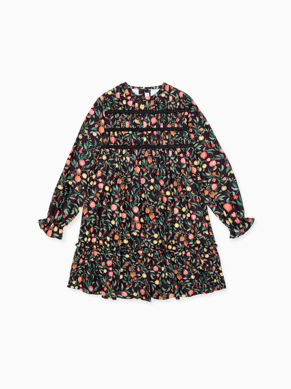 Black Pomegranate Belia Girl Smocked Dress