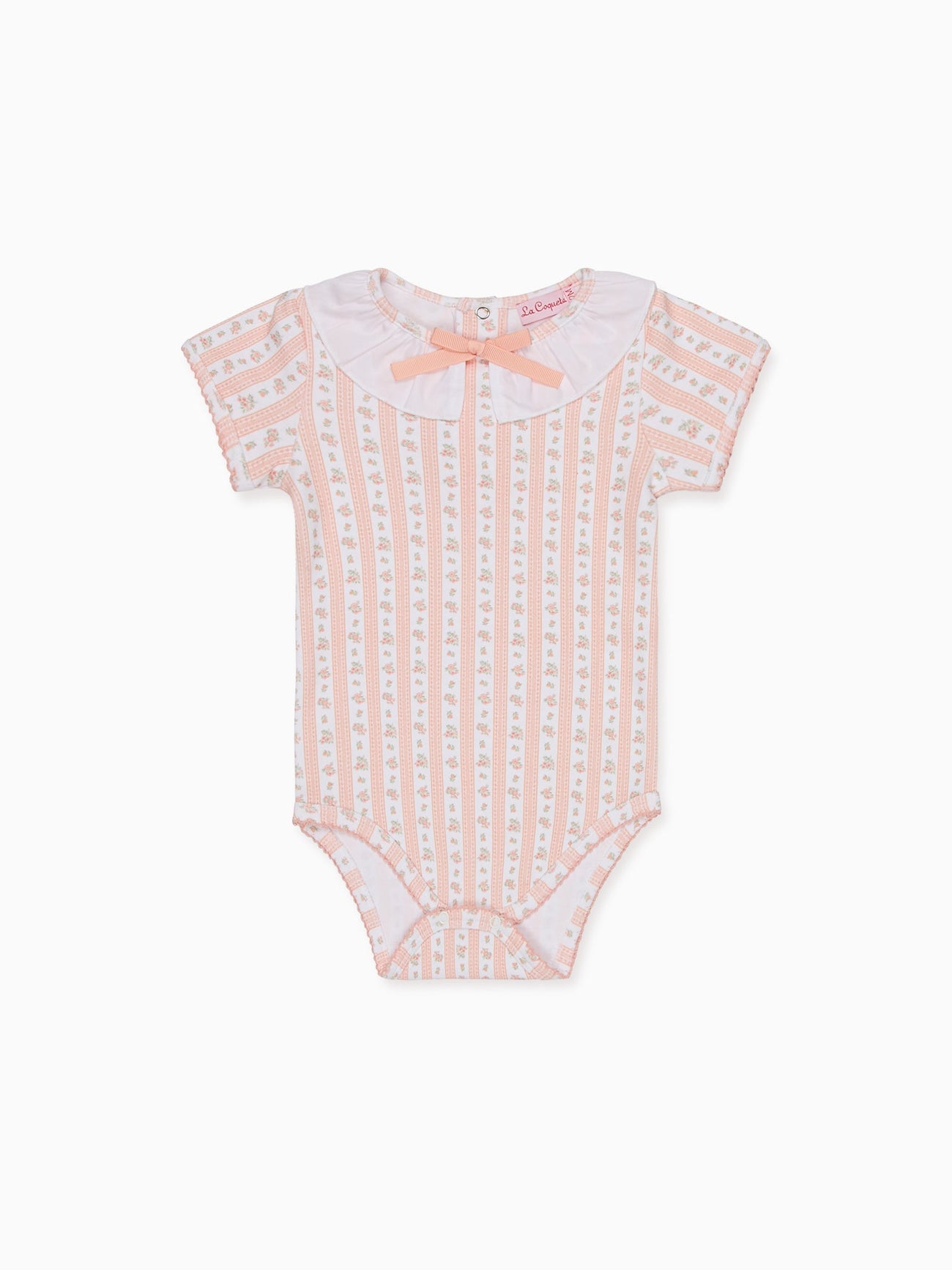 Pink Floral Stripe Belle Baby Body Vest