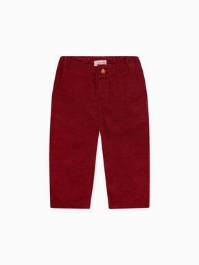 Burgundy Benito Corduroy Baby Trousers